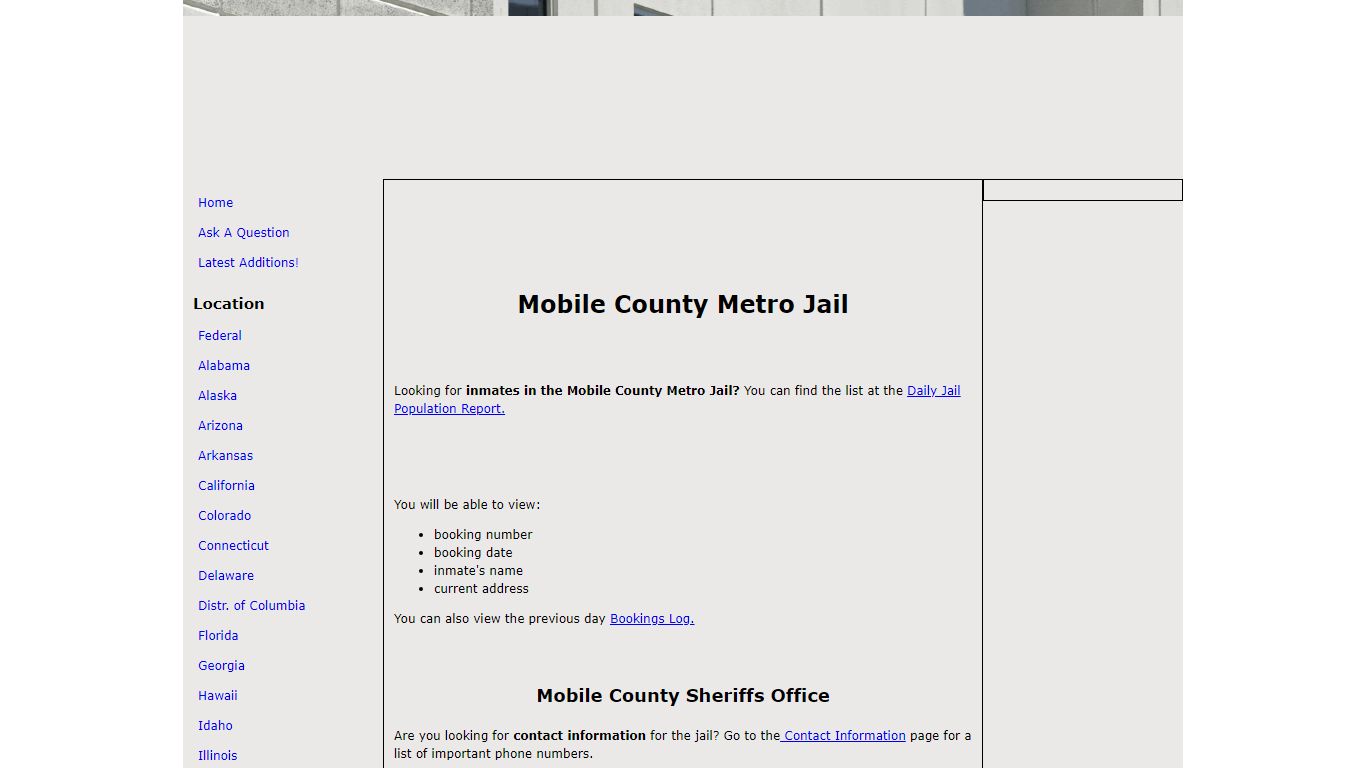 Mobile County Metro Jail - thefreeinmatelocator.com